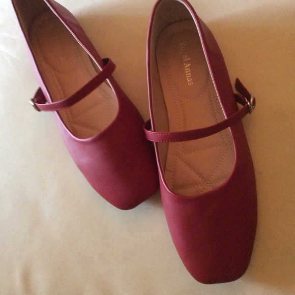 Royal Anna’s Mary Jane Crimson Red Flats Sz 9.5 - Picture 1 of 8
